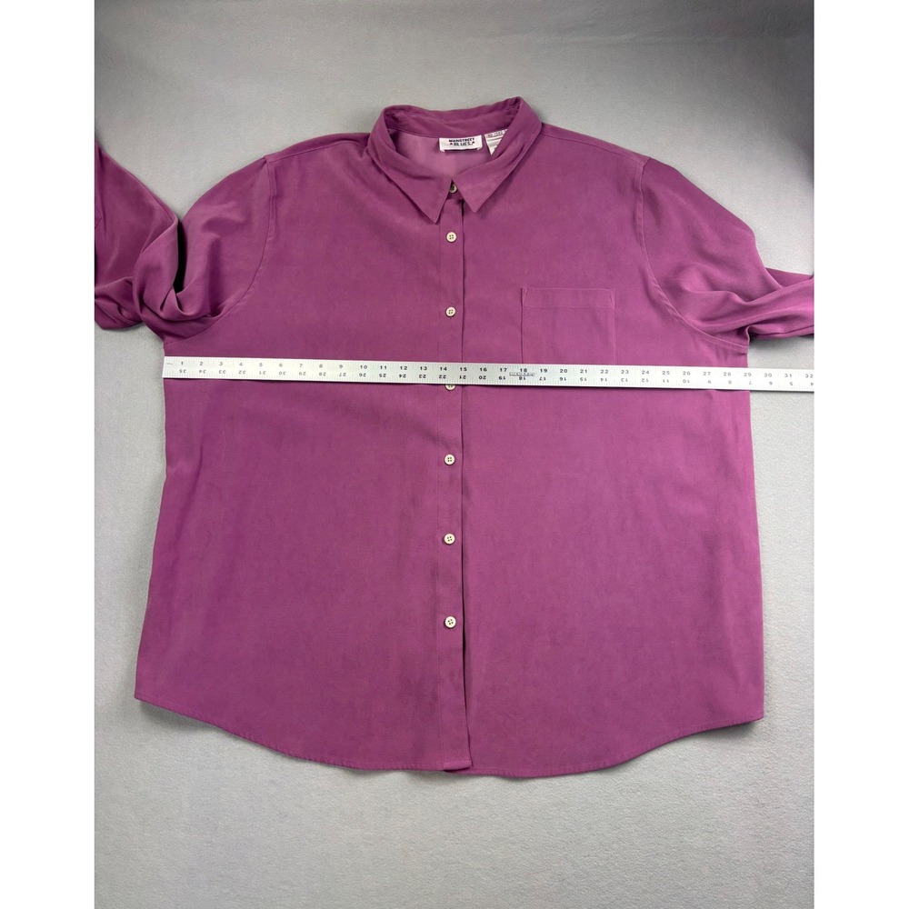 Mainstreet Blues Vintage Mauve Purple Faux Suede Button Front Shirt 3X Plus - Picture 5 of 8